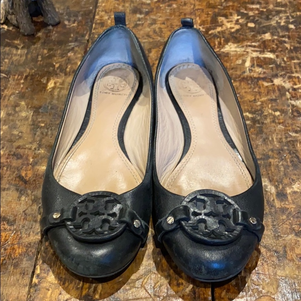 Tory Burch Black Leather Flats-Discontinued style